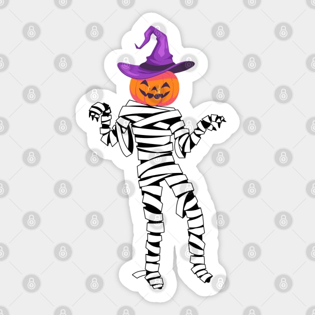 Mummy with pumpkin face Sticker by PARABDI